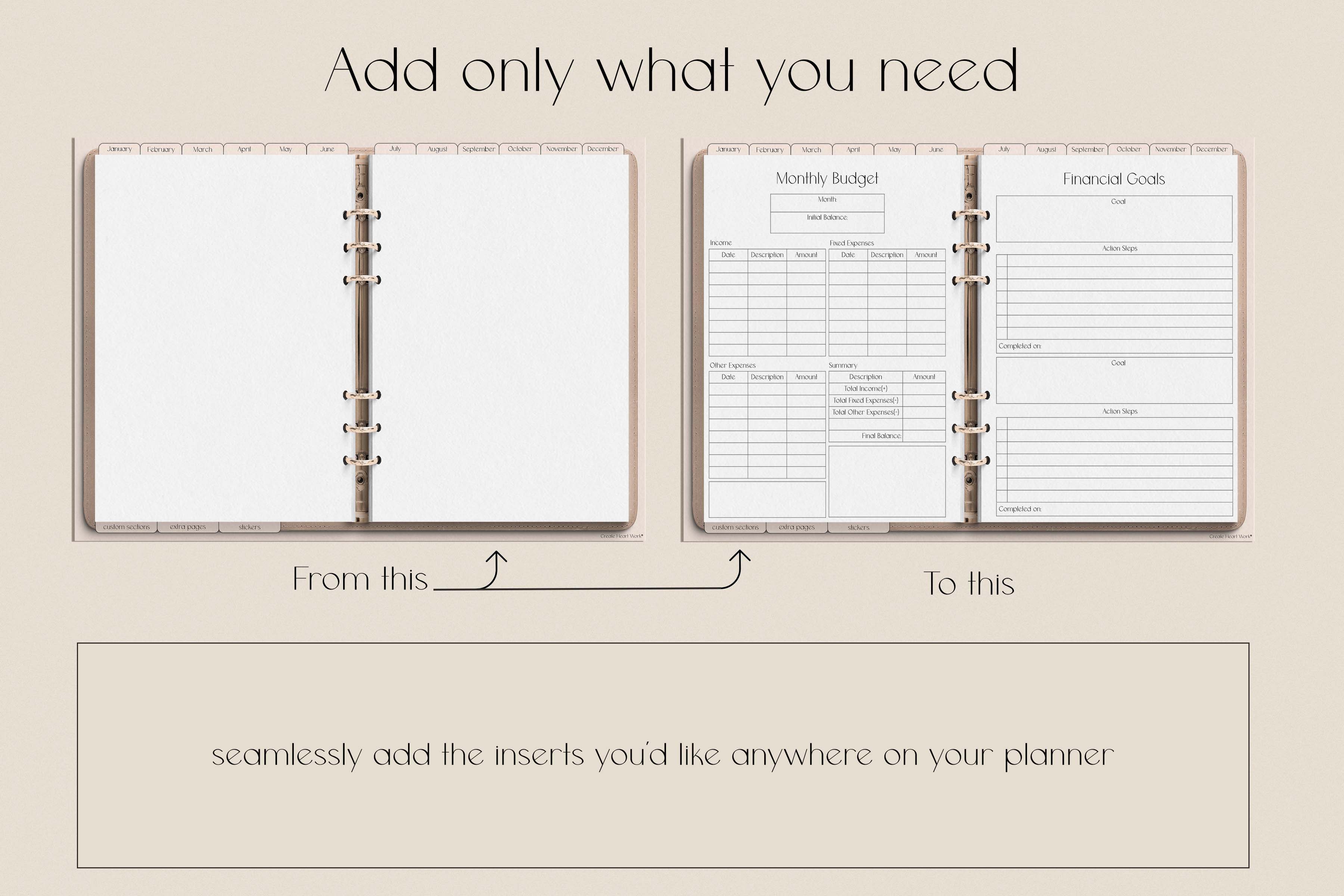 A5 Bill Tracker Planner Inserts Printed planner inserts for A5 planner,  finance planner, budget planner inserts, printed A5 planner inserts