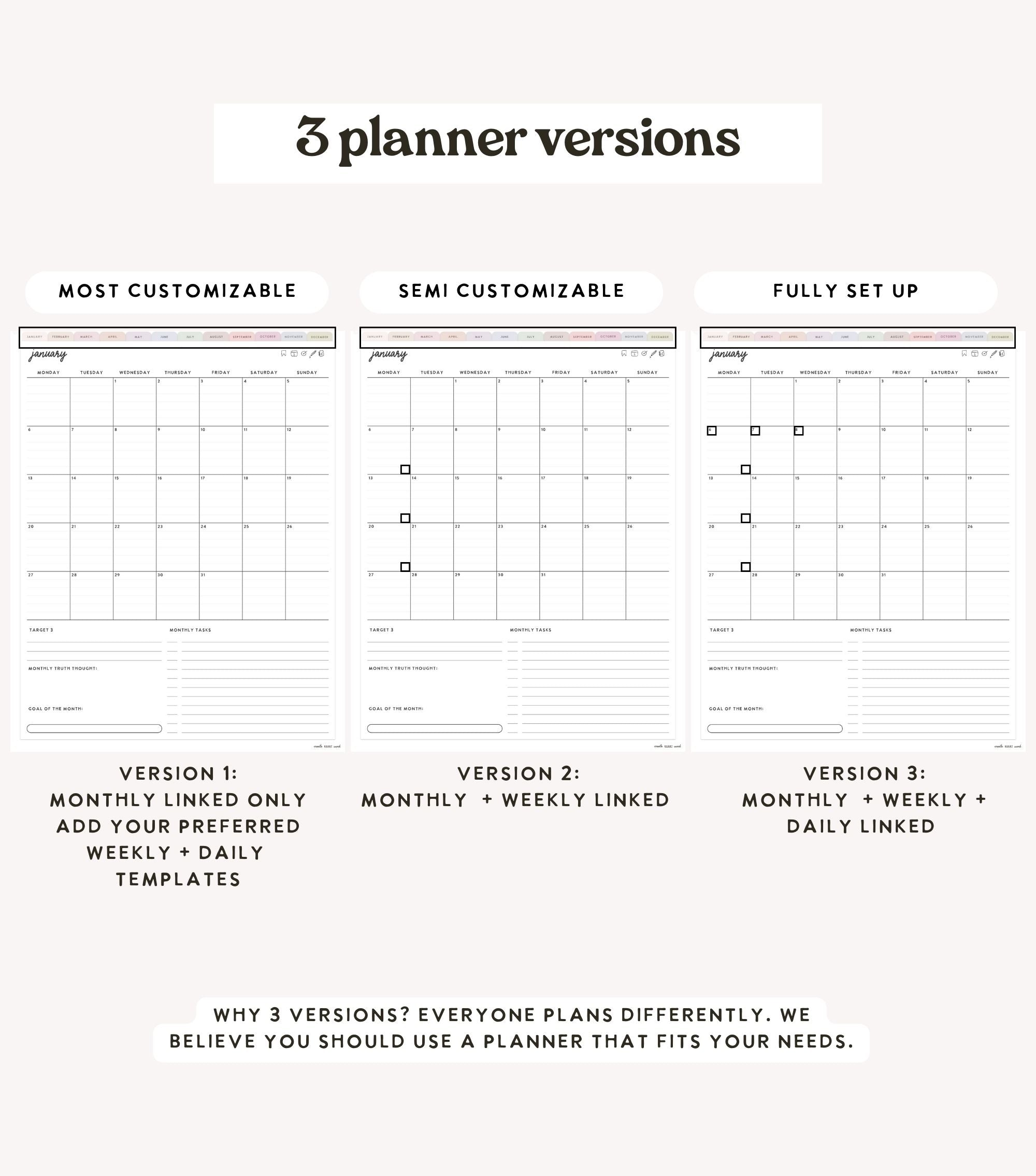 2025 Heart Work Life Planner (January start)