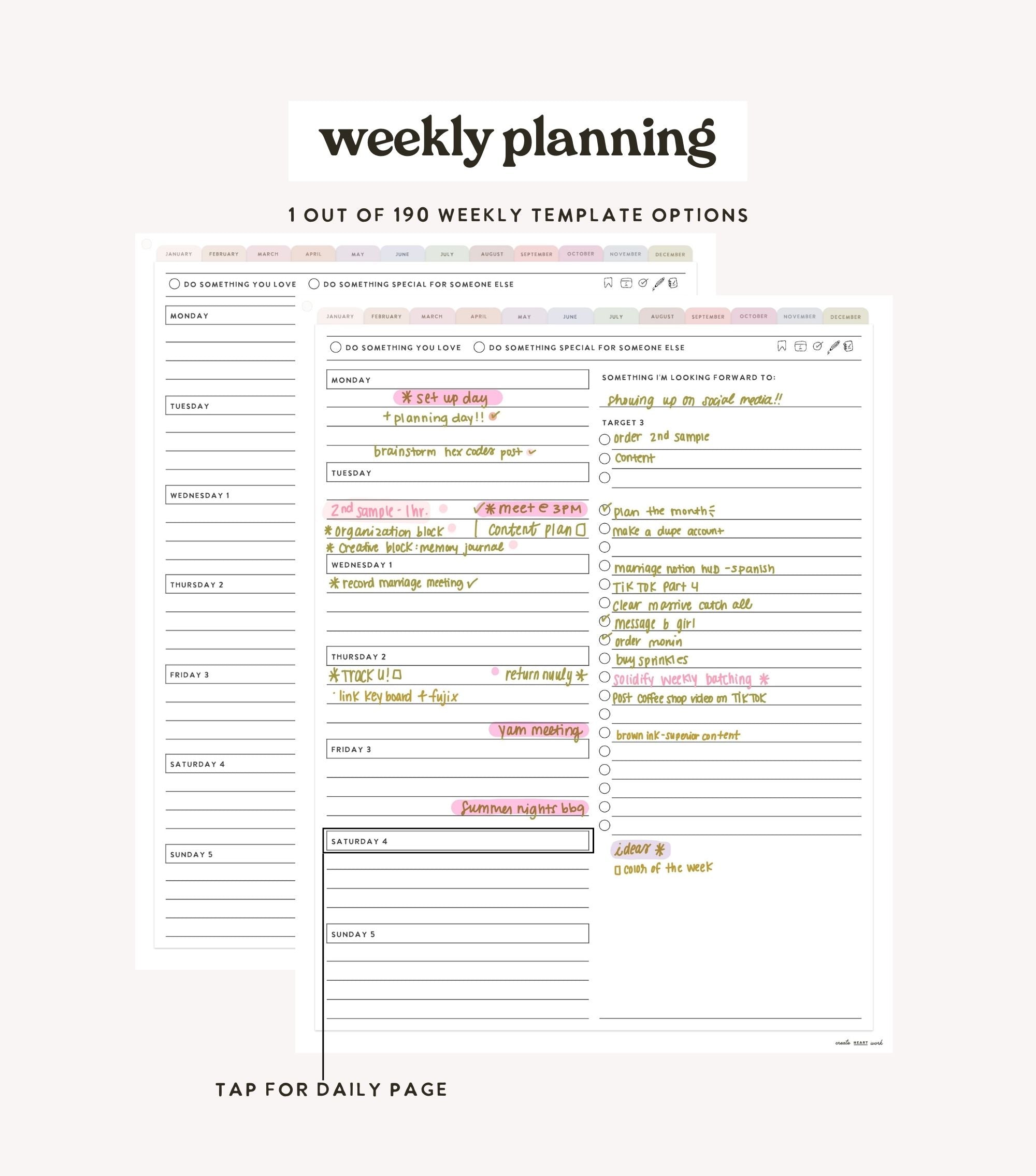 2025 Heart Work Life Planner (January start)