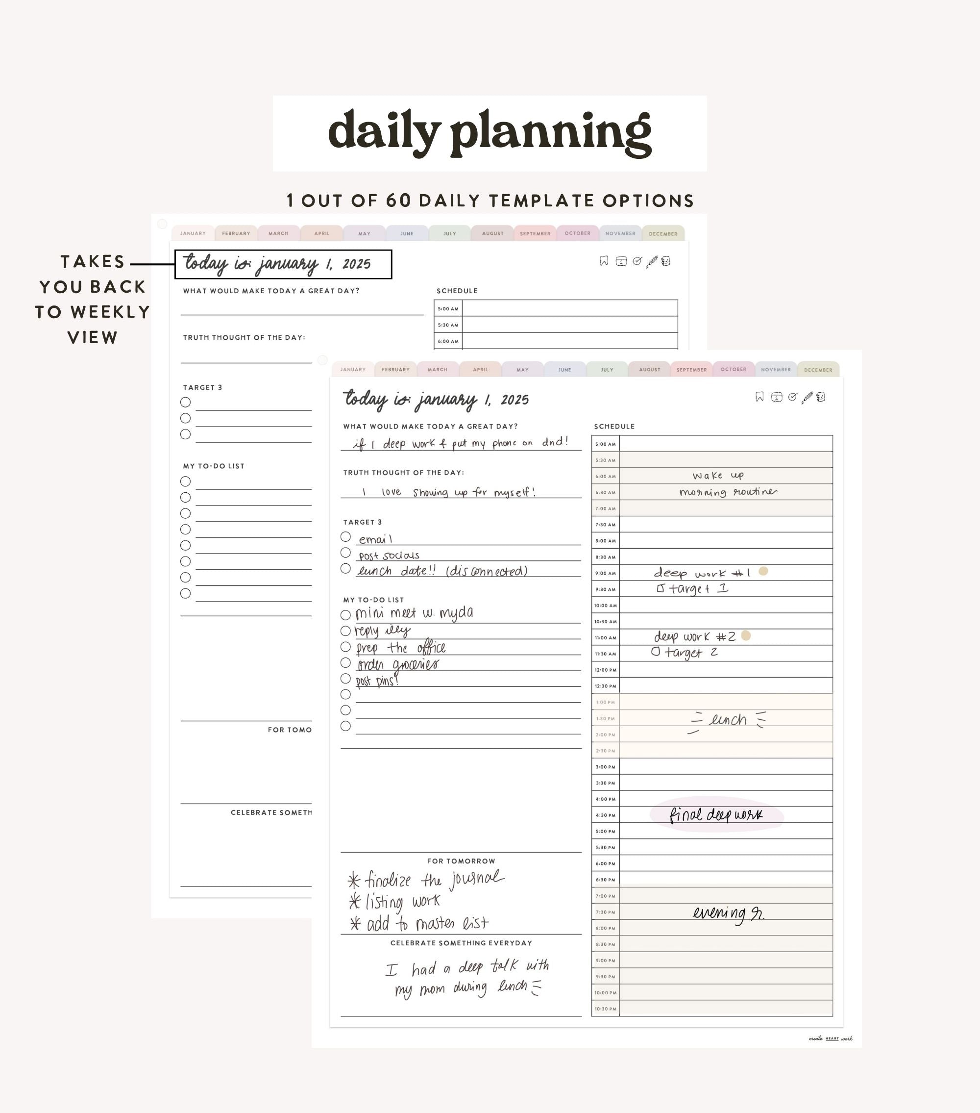 2025 Heart Work Life Planner (January start)