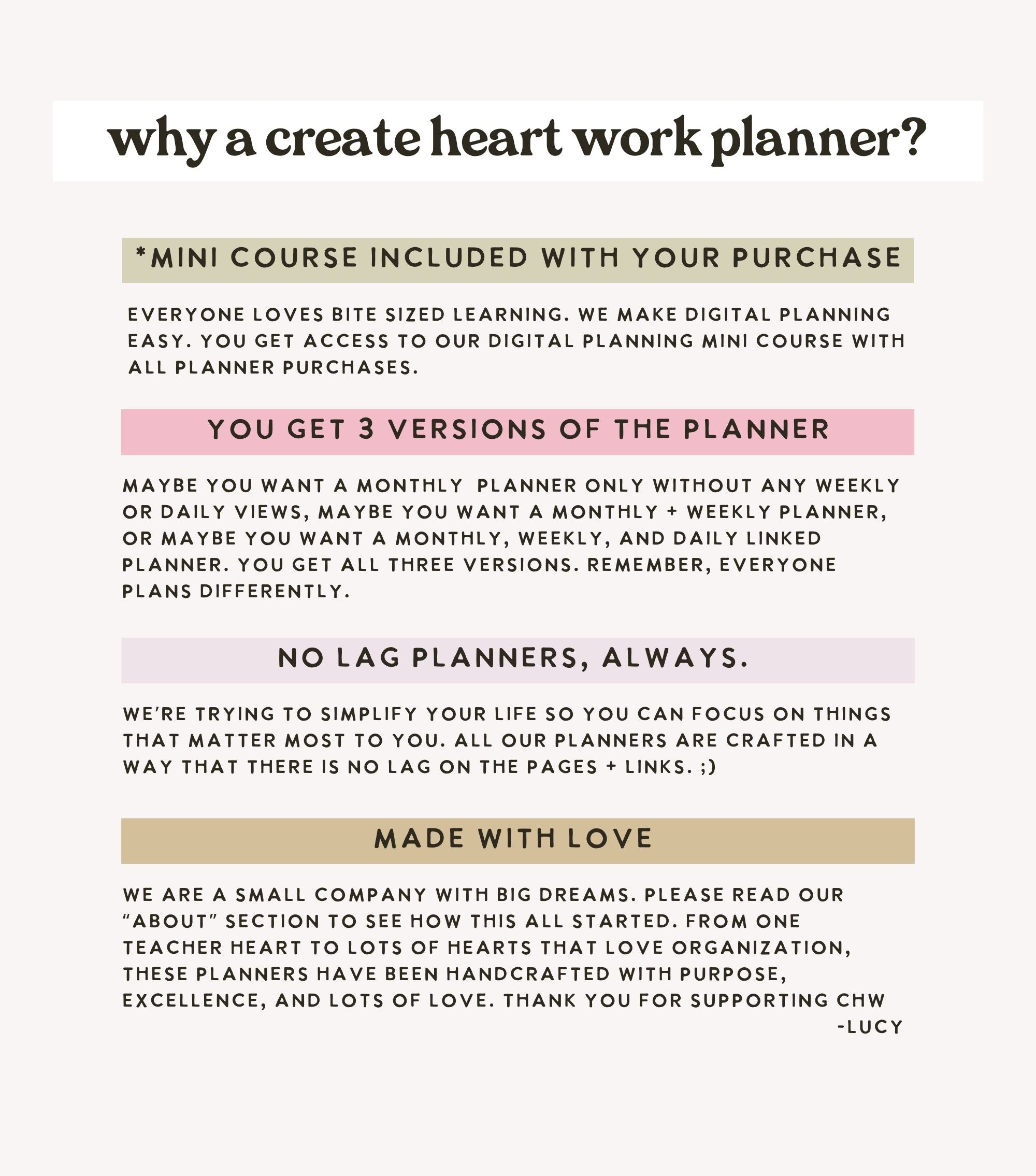 2025 Heart Work Life Planner (January start)