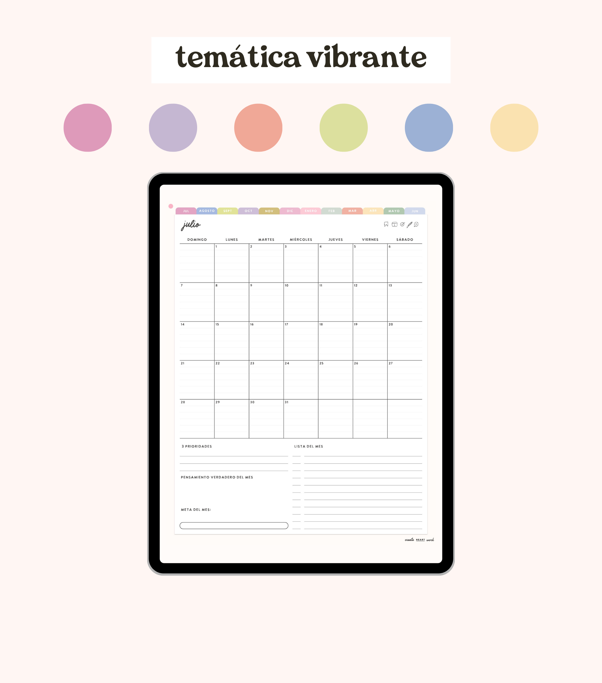 Spanish Heart Work Planner